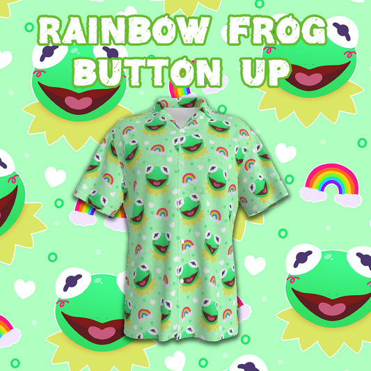 Rainbow Frog Button Up