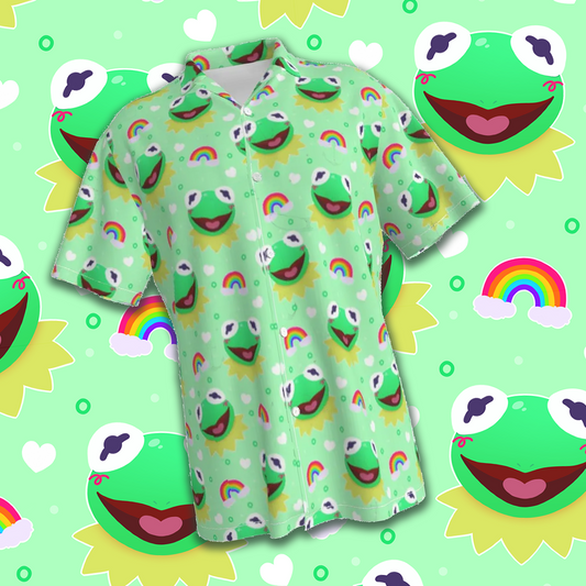 Rainbow Frog Button Up