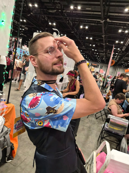 Blue Cat and BURD Button-Up Shirt