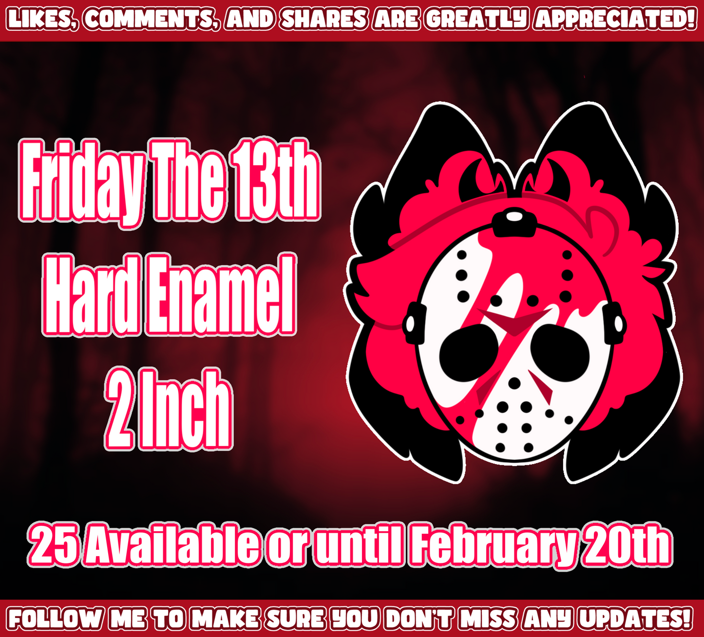 Friday the 13th Demon 2 Inch Hard Enamel Pin Pre-Order
