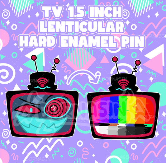 TV Man 1.5 Inch Hard Enamel Pin