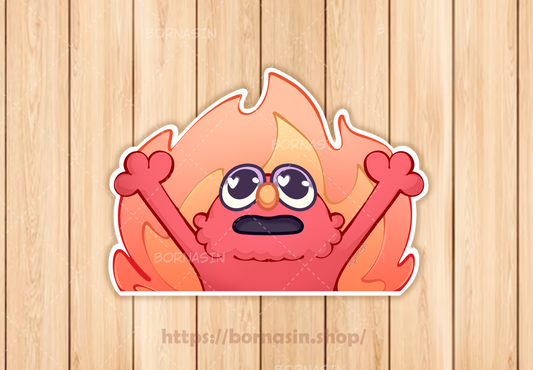 Fire Puppet Holographic Sticker