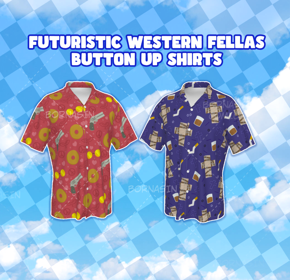 Futuristic Western Fellas Button Up Shirts
