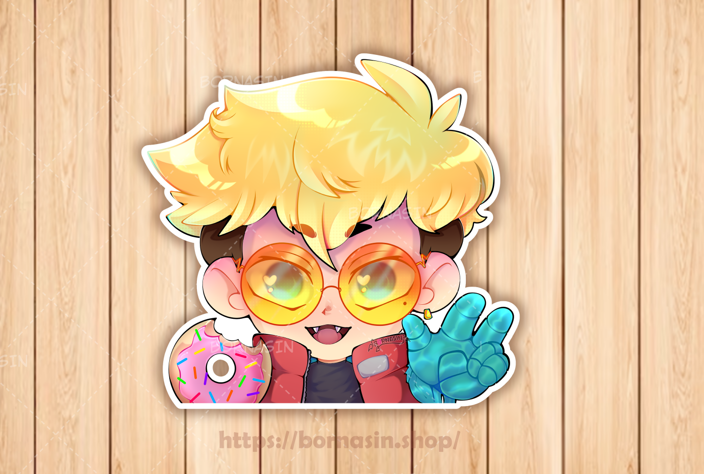 Hungry Boy Holographic Sticker
